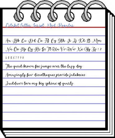 Estafet Letter Script Med Regular Font