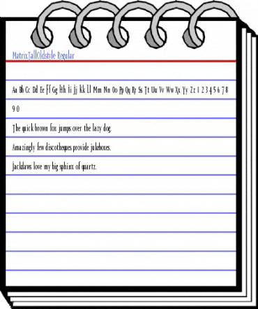 MatrixTallOldstyle Regular Font