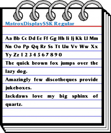 MatroxDisplaySSK Font