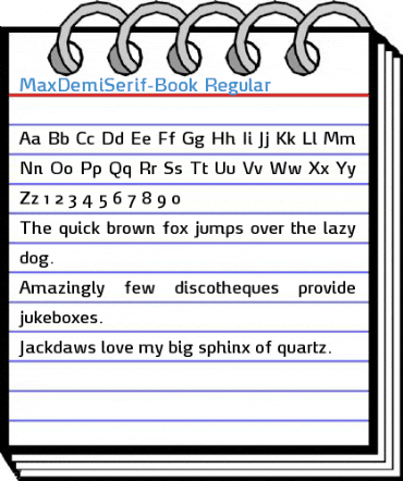 MaxDemiSerif-Book Regular Font