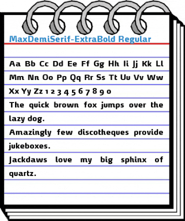 MaxDemiSerif-ExtraBold Regular Font