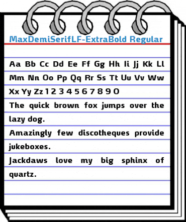 MaxDemiSerifLF-ExtraBold Regular Font