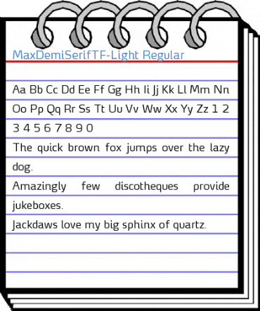 MaxDemiSerifTF-Light Font