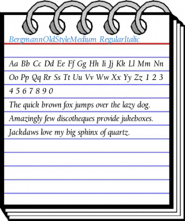 BergmannOldStyleMedium RegularItalic Font