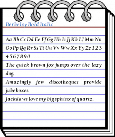 Berkeley Bold Italic Font