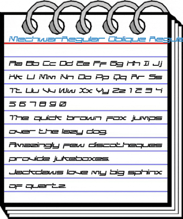 MechwarRegular Oblique Regular Font