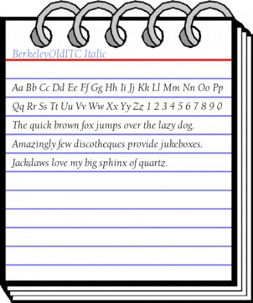 BerkeleyOldITC Italic Font