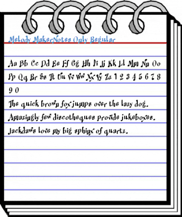 Melody MakerNotes Only Regular Font