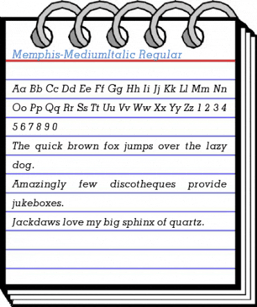 Memphis-MediumItalic Regular Font