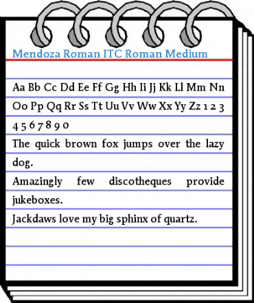 Mendoza Roman ITC Roman Medium Font