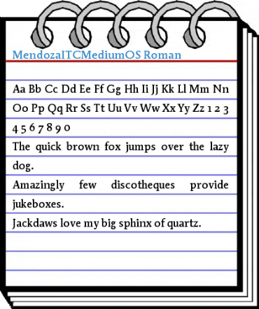 MendozaITCMediumOS Roman Font