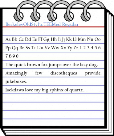 BerkeleyOldStyItcTEEMed Regular Font