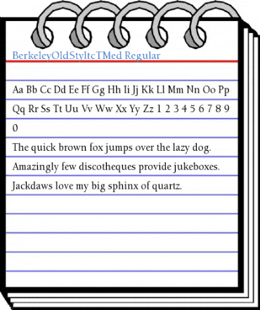 BerkeleyOldStyItcTMed Regular Font