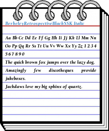 BerkeleyRetrospectiveBlackSSK Italic Font