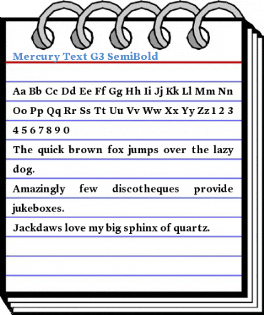 Mercury Text G3 SemiBold Font