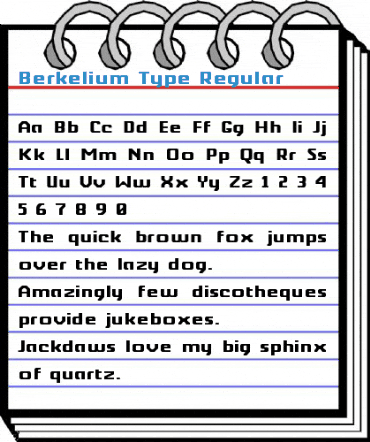 Berkelium Type Regular Font