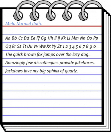 Meta Normal Italic Font