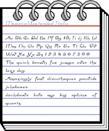 MexacaliExtended Italic Font