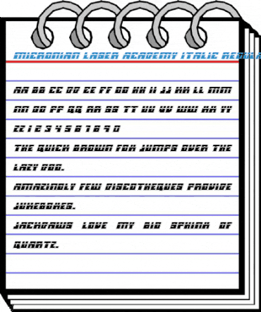 Micronian Laser Academy Italic Regular Font