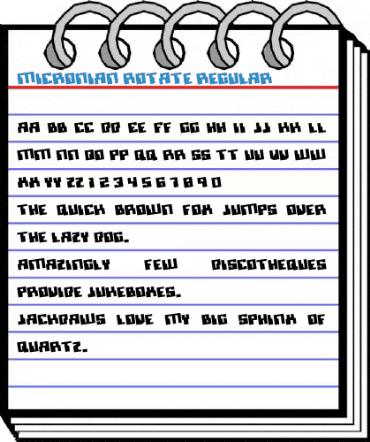 Micronian Rotate Regular Font