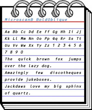 MicroscanB BoldOblique Font