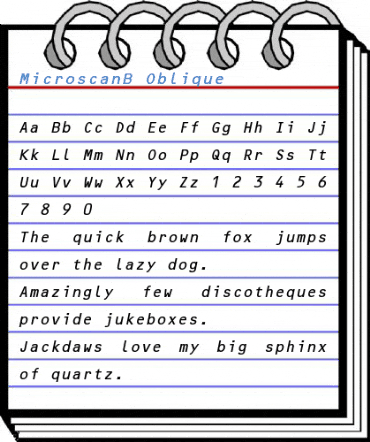 MicroscanB Oblique Font