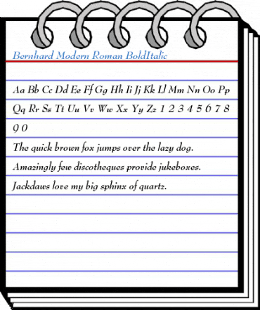 Bernhard Modern Roman BoldItalic Font