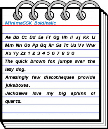 MinimaSSK BoldItalic Font