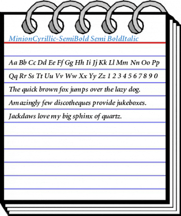 MinionCyrillic-SemiBold Semi BoldItalic Font