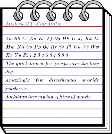 ModernMT Wide Italic Font