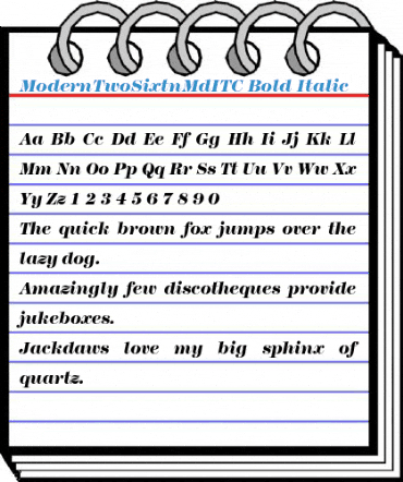 ModernTwoSixtnMdITC Bold Italic Font