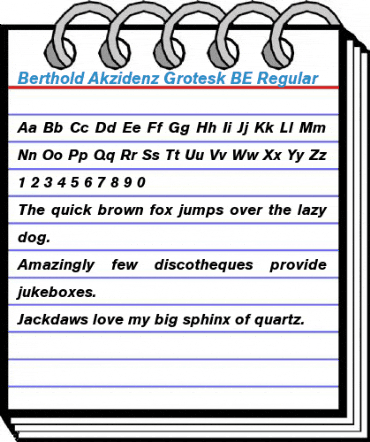 Berthold Akzidenz Grotesk BE Regular Font