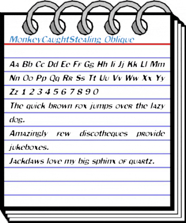 MonkeyCaughtStealing Oblique Font