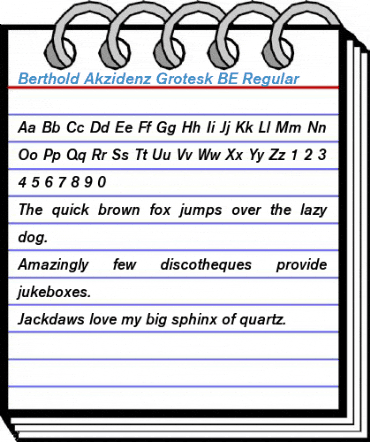 Berthold Akzidenz Grotesk BE Regular Font