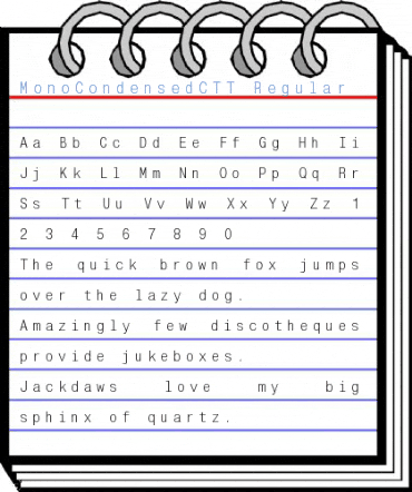 MonoCondensedCTT Regular Font