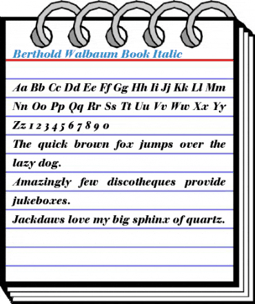 Berthold Walbaum Book Italic Font