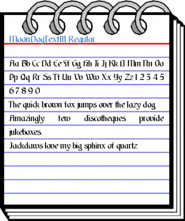 MoonDogText111 Regular Font