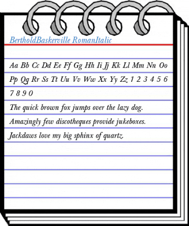 BertholdBaskerville RomanItalic Font