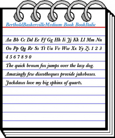 BertholdBaskervilleMedium-Book BookItalic Font