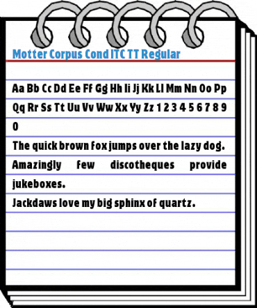 Motter Corpus Cond ITC TT Regular Font