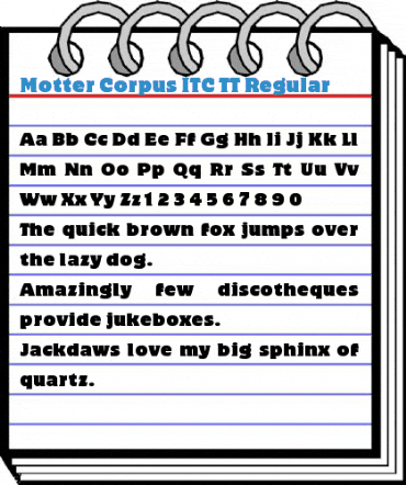 Motter Corpus ITC TT Regular Font