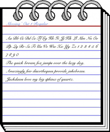 Moving' Out 1 Regular Font