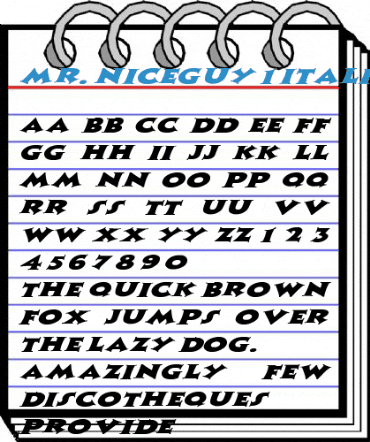 Mr. Niceguy 1 Italic Font