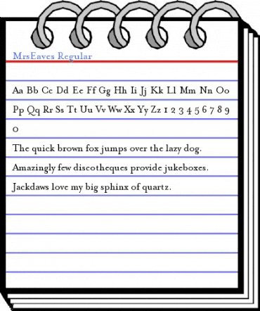 MrsEaves Regular Font