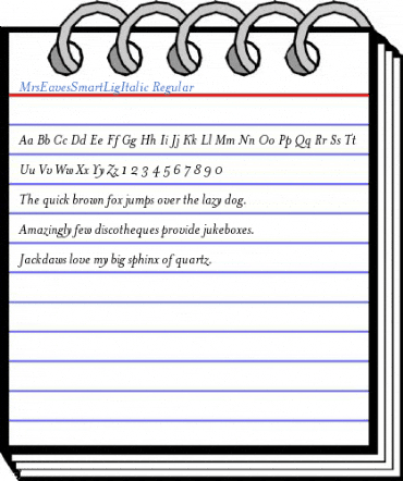MrsEavesSmartLigItalic Regular Font