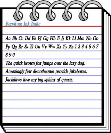 Berylium Ink Italic Font