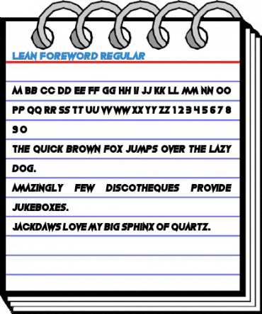 Lean Foreword Regular Font