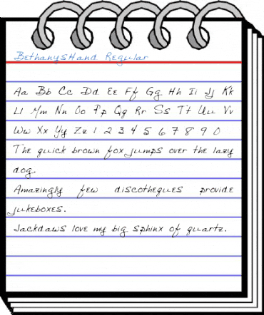 BethanysHand Regular Font