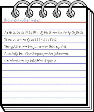 BethsCuteHmkBold Regular Font