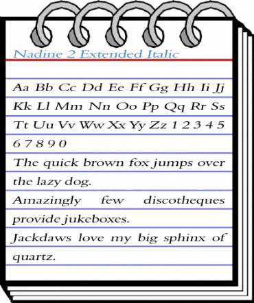 Nadine 2 Extended Italic Font